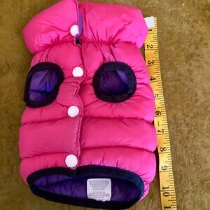Pink/Purple Reversible Puffer Dog Jacket Size XS